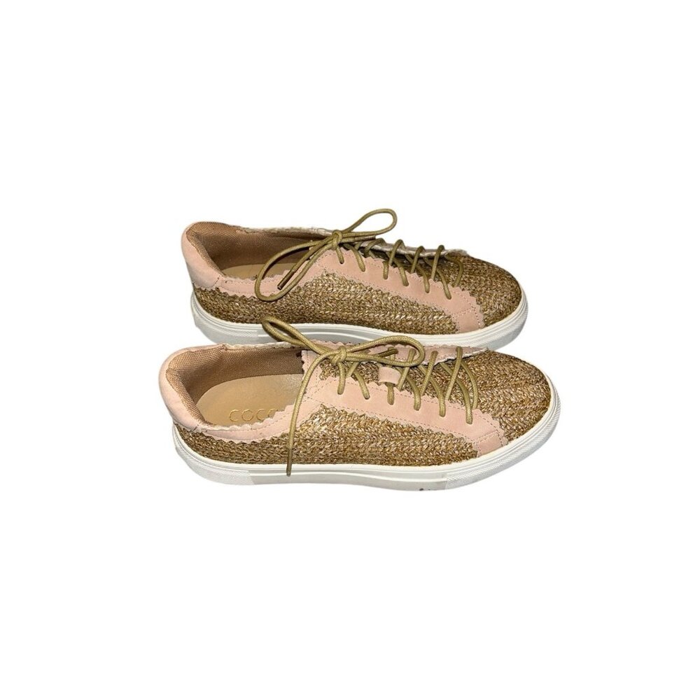 Coconuts by Matisse Revolution Raffia Vegan Lace Up Boho Casual Shoes Size 7.5